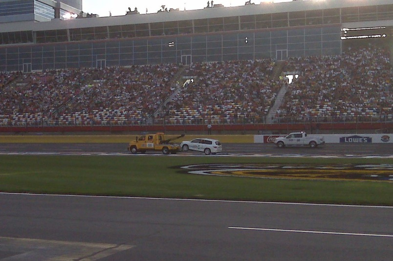 Illustration for article titled Toyota Hybrid Breaks Down, Towed Off Track Before NASCAR Event